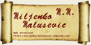 Miljenko Malušević vizit kartica